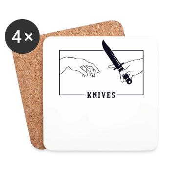 Michelangelo Creation of Adam Knives Lover Knife - Coasters (set of 4) - white - Front