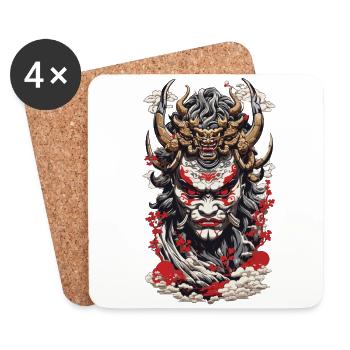 Ästhetische Yokai Oni Ukiyo-E Vintage Japan - Untersetzer (4er-Set) - Weiß - Vorne