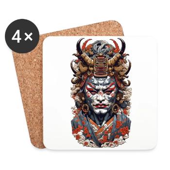 Ästhetik Yokai Oni Ukiyo-E Vintage Japan Stil - Untersetzer (4er-Set) - Weiß - Vorne