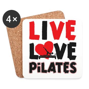 Instructeur de Pilates Professeur en direct - Dessous de verre (lot de 4) - blanc - Devant
