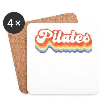 Instructeur de Pilates Professeur Rétro - Dessous de verre (lot de 4) - blanc - Devant