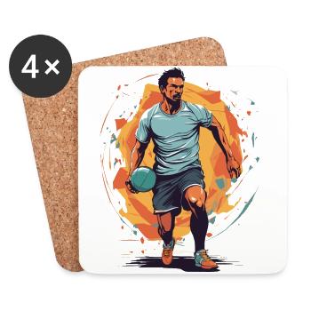 Handball Player Streetwear Iconic Style Design - Coasters (set of 4) - white - Front