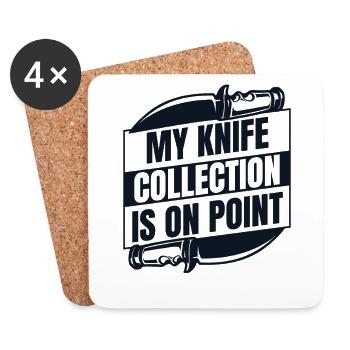 My Knife Collection is On Point Collectible Knife - Coasters (set of 4) - white - Front