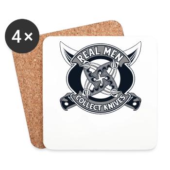 Real Men Collect Knives Butcher Knife Lover Knife - Coasters (set of 4) - white - Front