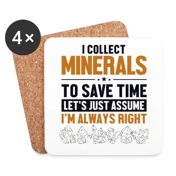 Minerals Let's Assume I'm Right Geologist Mineral - Coasters (set of 4) - white - Front