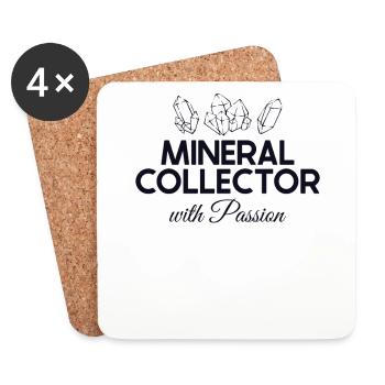 Collectionneur de minéraux avec Passion Géologue Minéral - Dessous de verre (lot de 4) - blanc - Devant