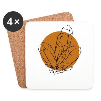 Lineart Geologe Steinsammler Mineral - Untersetzer (4er-Set) - Weiß - Vorne