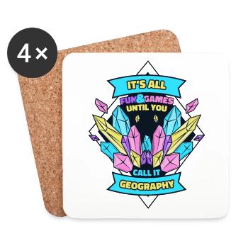 Until You Call It Geography Geologist Mineral - Coasters (set of 4) - white - Front