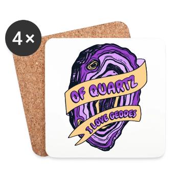 von Quarz Ich liebe Geoden Geologe Mineral - Untersetzer (4er-Set) - Weiß - Vorne