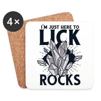 Juste ici pour lécher les roches géologue minéral - Dessous de verre (lot de 4) - blanc - Devant