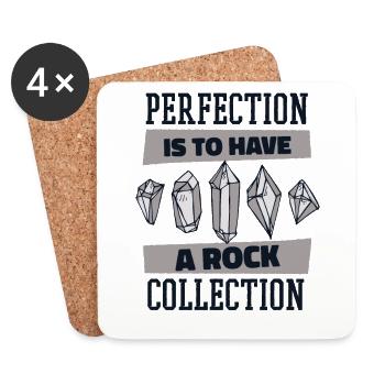 La perfection, c’est d’avoir une collection de roches minérales - Dessous de verre (lot de 4) - blanc - Devant