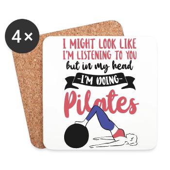 Instructeur de Pilates Professeur Je pourrais - Dessous de verre (lot de 4) - blanc - Devant