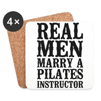 Instructeur de Pilates Professeur Mari - Dessous de verre (lot de 4) - blanc - Devant