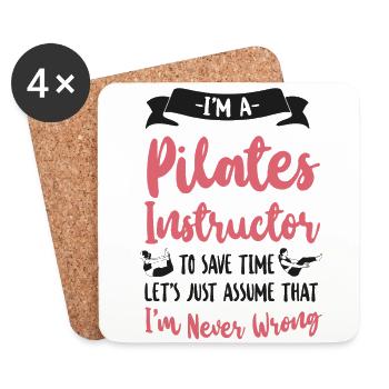 Pilates Instructor Teacher I'm A - Untersetzer (4er-Set) - Weiß - Vorne