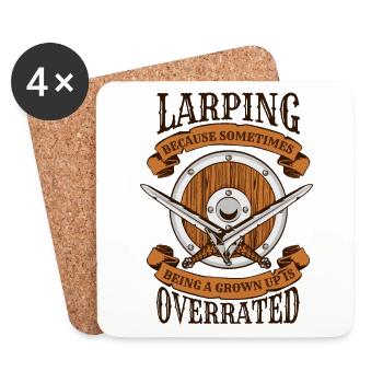 Being A Grown Up Is Overrated LARPing Weapons - Coasters (set of 4) - white - Front