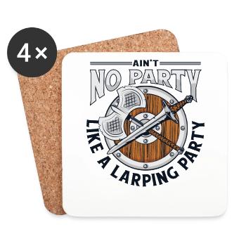 Keine Party ist wie eine Larping-Party LARPing Armor - Untersetzer (4er-Set) - Weiß - Vorne