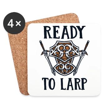 Bereit zum LARP LARPing Rüstung Waffen Charakter LARP - Untersetzer (4er-Set) - Weiß - Vorne
