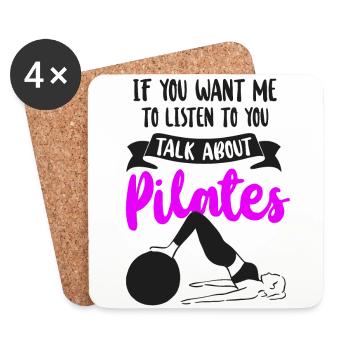 Instructeur de Pilates Professeur Si vous - Dessous de verre (lot de 4) - blanc - Devant