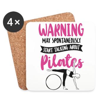Avertissement de l’instructeur de Pilates - Dessous de verre (lot de 4) - blanc - Devant