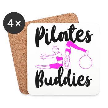 Instructeur de Pilates Professeur Besties - Dessous de verre (lot de 4) - blanc - Devant