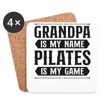 Instructeur de Pilates Enseignant Grand-père - Dessous de verre (lot de 4) - blanc - Devant