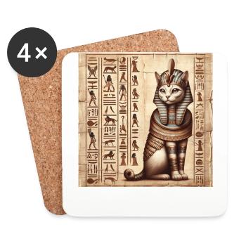 Pharao Papyrus Schriftrolle Retro Wüste - Untersetzer (4er-Set) - Weiß - Vorne