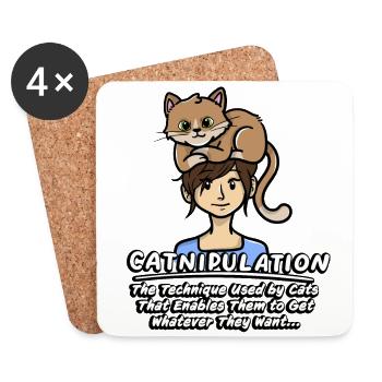 Technique De Catnipulation De Chaton Amant Chat Mignon - Dessous de verre (lot de 4) - blanc - Devant