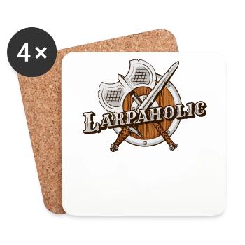 Larpaholic LARPing Rüstung Waffen Charakter LARP - Untersetzer (4er-Set) - Weiß - Vorne