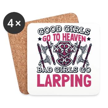 Bad Girls Go Larping LARPing Armor Weapons - Coasters (set of 4) - white - Front