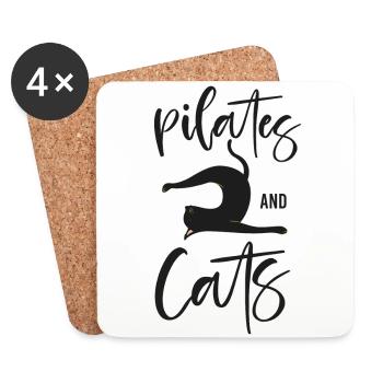 Instructeur de Pilates Enseignant Chat - Dessous de verre (lot de 4) - blanc - Devant