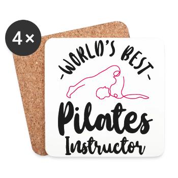 Pilates Instructor Teacher World's - Untersetzer (4er-Set) - Weiß - Vorne