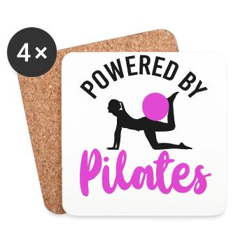 Pilates Instructor Teacher Powered - Coasters (set of 4) - white - Front