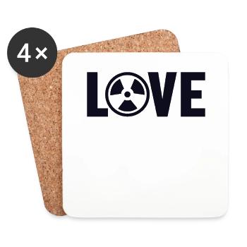 Amour Uranium Centrale Nucléaire Energie Nucléaire - Dessous de verre (lot de 4) - blanc - Devant
