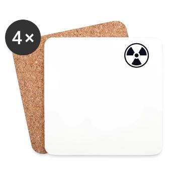 Nuclear Power Logo Emblem Energy Uranium Nuclear - Coasters (set of 4) - white - Front