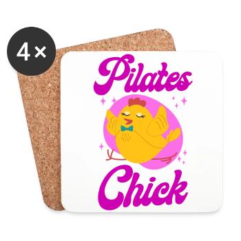Pilates Instructor Teacher Chicken - Coasters (set of 4) - white - Front