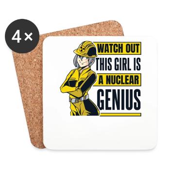 Dieses Mädchen ist ein nukleares Genuis Energy Nuclear - Untersetzer (4er-Set) - Weiß - Vorne