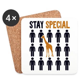 Stay Special Giraffidae Nubian African Giraffe - Coasters (set of 4) - white - Front