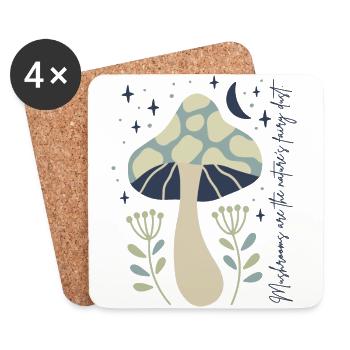 Les champignons sont la poussière de fée de la nature. - Dessous de verre (lot de 4) - blanc - Devant