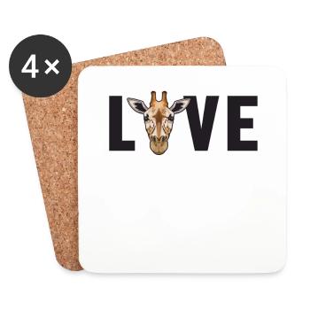 Giraffe Love Giraffidae Nubian African Giraffe - Coasters (set of 4) - white - Front