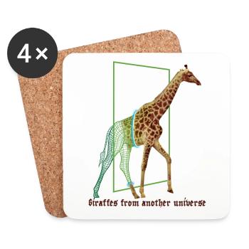 Giraffes From Another Universe Nubian African - Coasters (set of 4) - white - Front