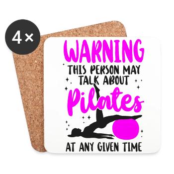 Avertissement de l’instructeur de Pilates - Dessous de verre (lot de 4) - blanc - Devant