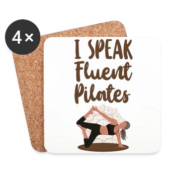 Instructeur de Pilates Professeur Je parle - Dessous de verre (lot de 4) - blanc - Devant