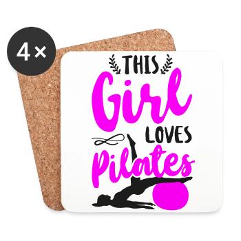 Pilates Instructor Teacher Girl - Coasters (set of 4) - white - Front