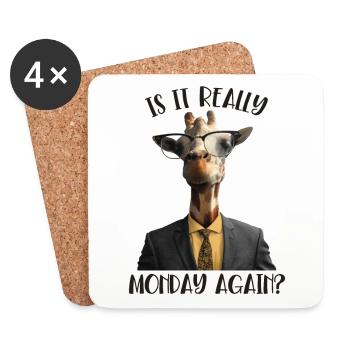 Is It Really Monday Again Nubian African - Coasters (set of 4) - white - Front
