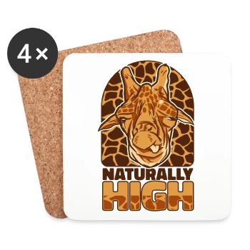 Naturally High Nubian African Giraffidae Giraffe - Coasters (set of 4) - white - Front