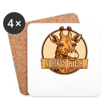 Always High Giraffidae Nubian African Giraffe - Coasters (set of 4) - white - Front