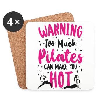 Avertissement de l’instructeur de Pilates - Dessous de verre (lot de 4) - blanc - Devant