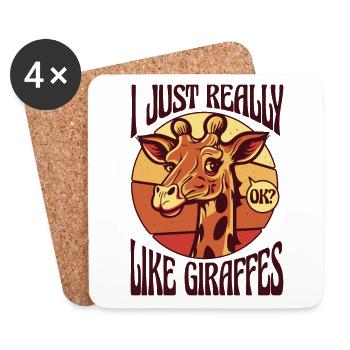 Tout comme les girafes girafes nubiennes - Dessous de verre (lot de 4) - blanc - Devant