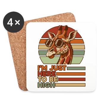 Juste ici pour être haut Giraffidae Nubien africain - Dessous de verre (lot de 4) - blanc - Devant