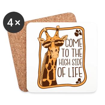 Die High Side Of Life Afrikanische Giraffidae Nubian - Untersetzer (4er-Set) - Weiß - Vorne